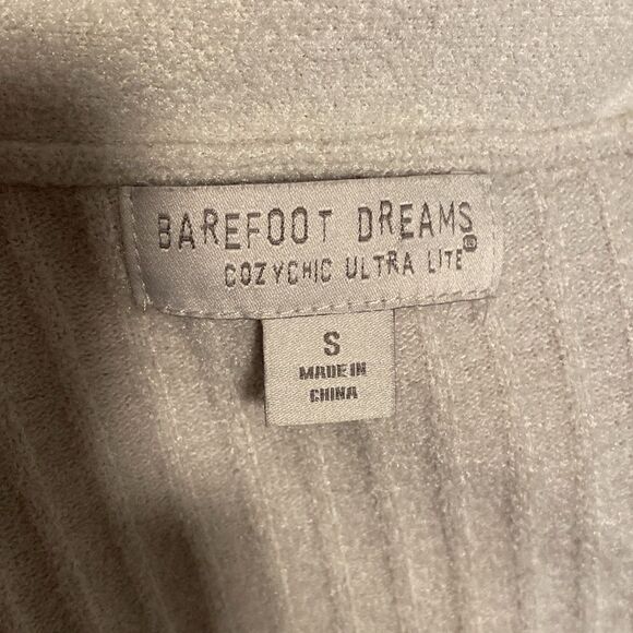 Barefoot Dreams Ivory Cozy Chic Ultra Like Long Sleeve Open Front Sweater Sz S - Picture 8 of 10